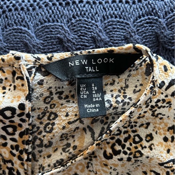 New Look (ASOS) Animal Print Blouse Size 4Tall - Picture 8 of 8